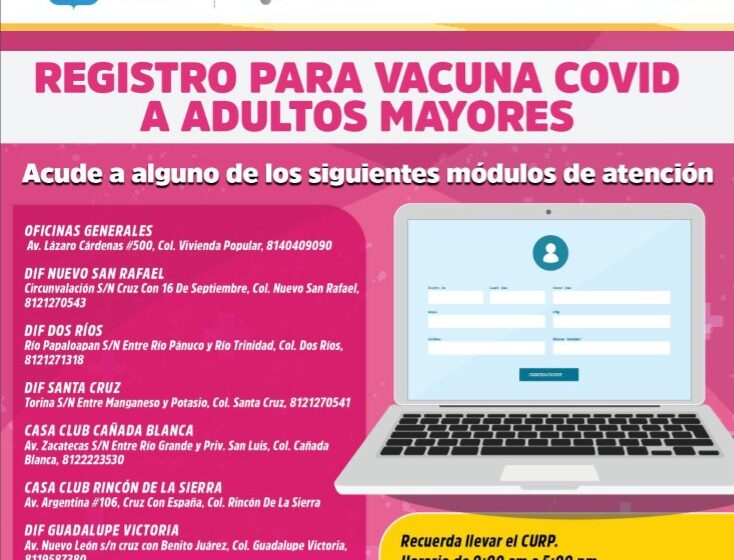  ALISTAN REGISTRO DE ADULTOS MAYORES DE GUADALUPE PARA VACUNA ANTI COVID-19