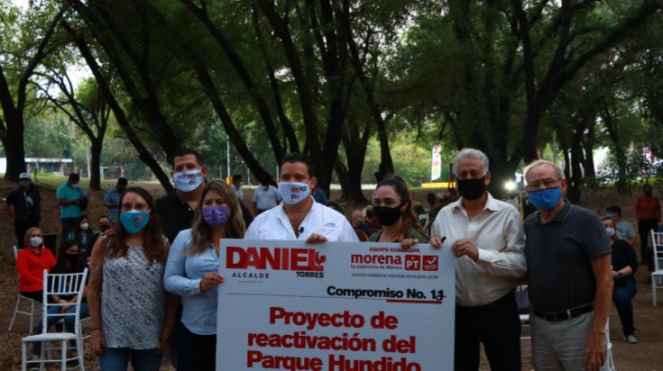  SE COMPROMETE  DANIEL TORRES A REACTIVAR EL PARQUE HUNDIDO DE CONTRY LA SILLA EN GUADALUPE