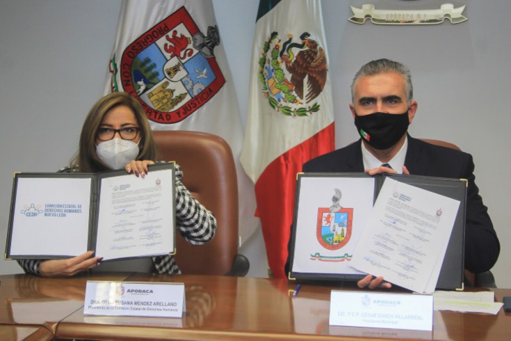  APODACA FIRMA CONVENIO DE COLABORACIÓN CON CEDHNL